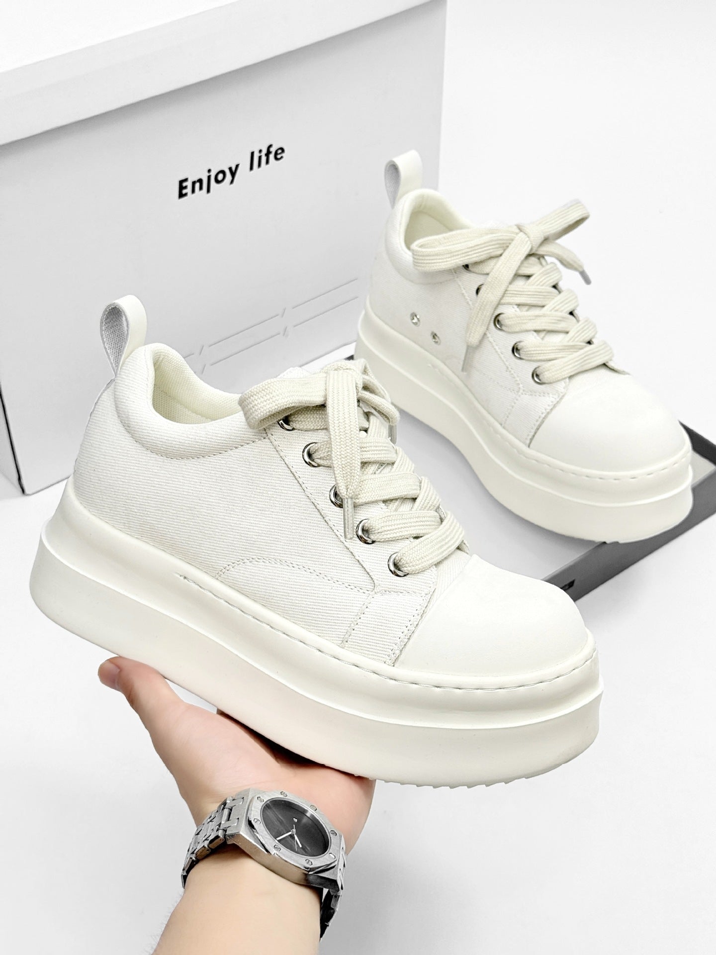 Men's Thick Bottom Height Increasing Autumn Board Men's Canvas Shoes