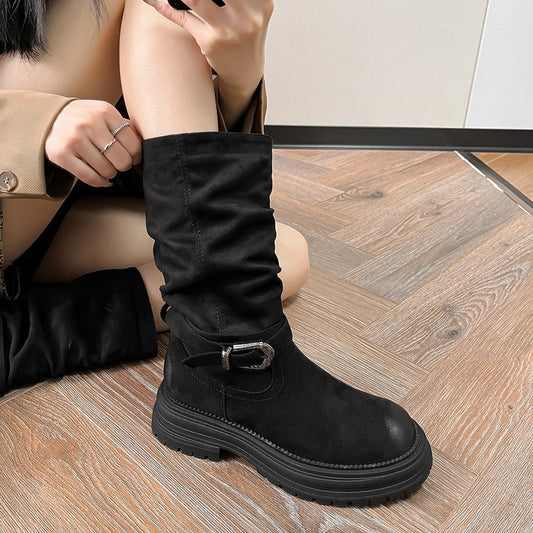 Women's Thick-soled Suede Outdoor Martin Retro Western Cowboy Boots