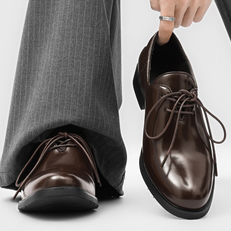 Men's Black Fashion Performance Suit Dancing Business Men's Casual Leather Shoes