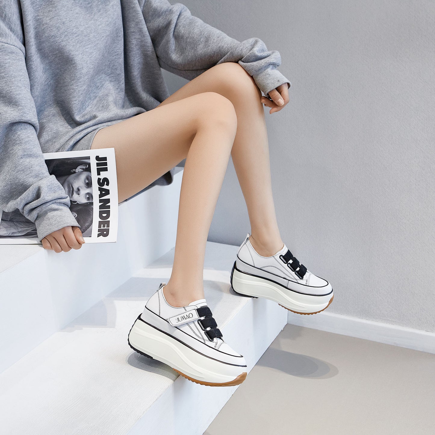 Women's Pumps Height Increasing Classic Velcro Thin Sneakers