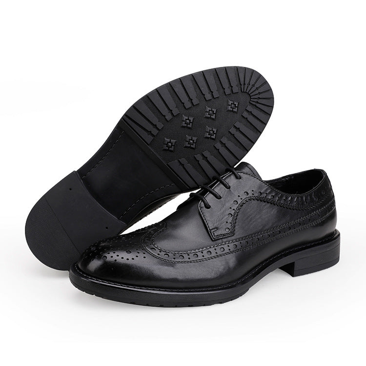 Men's Size Genuine Cattlehide Surface British Style Brogue Business Leather Shoes