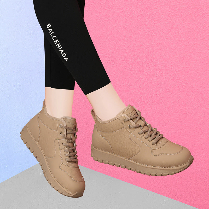 Soft Bottom Mom Winter Fleece-lined Flat Casual Shoes
