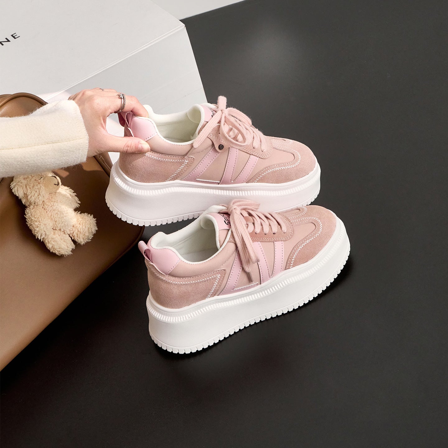 Women's Hidden Platform German Training Spring Small Size Sports Women's Board Shoes