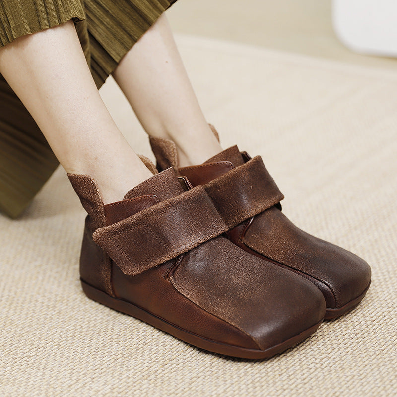 Women's Retro Fire Soft Bottom Short Color Boots