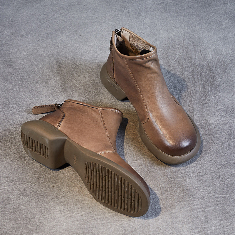 Women's Booties Retro Ethnic Style Genuine Chelsea Boots