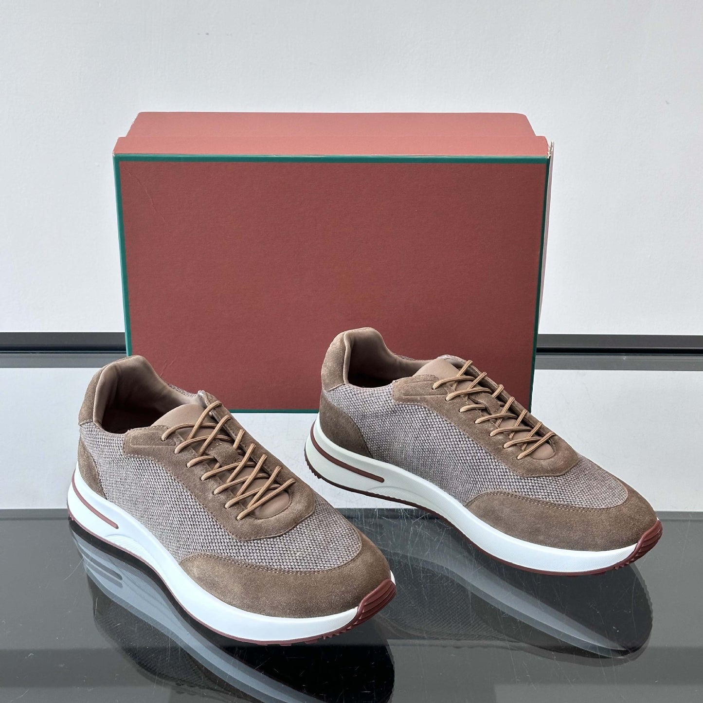 Men's Trendy Dad Cowhide Cloth Cover Sneakers