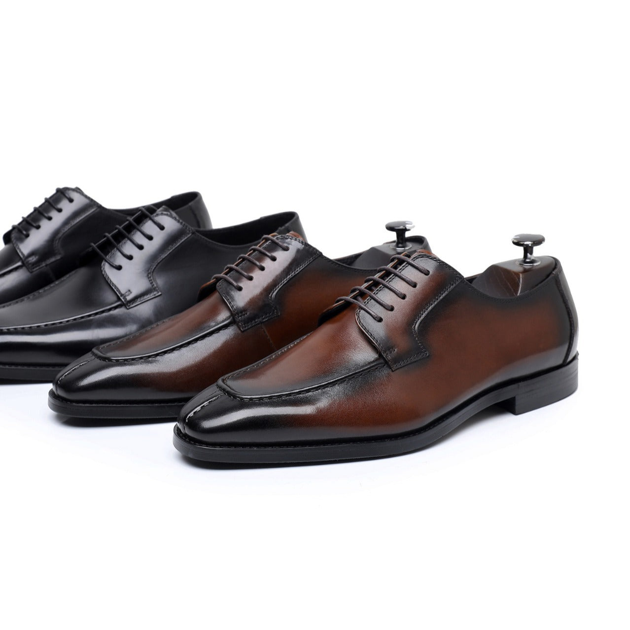 Men's Size Italian Norwegian Sewing Low Cut Leather Shoes