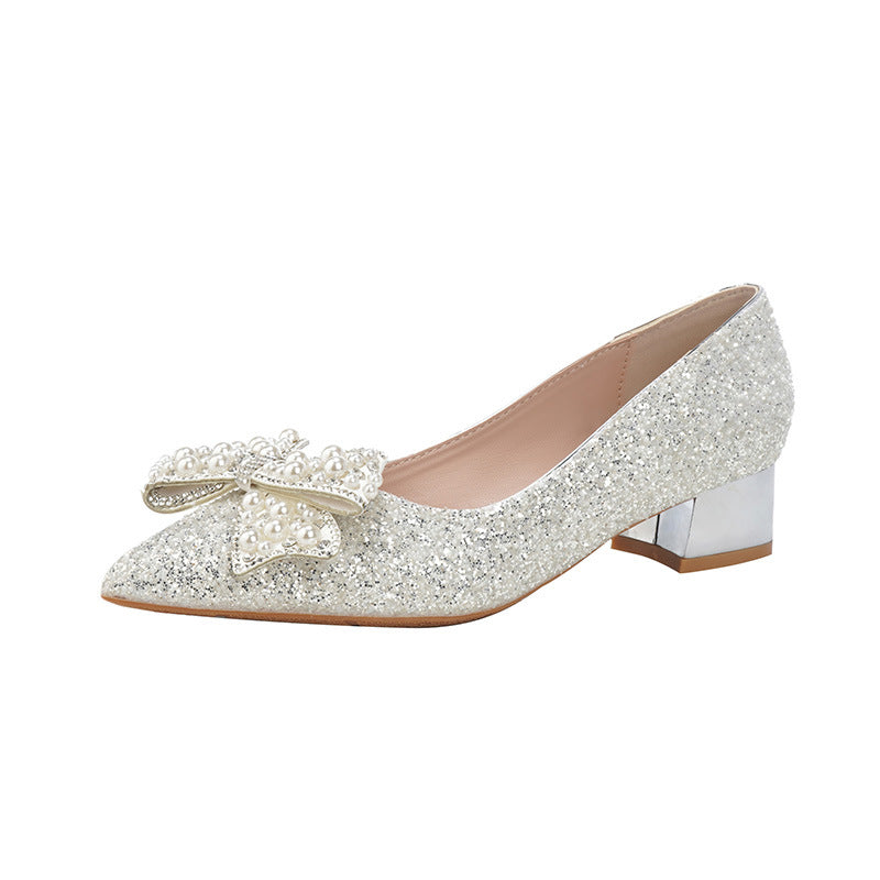 Women's Wedding Bridal Dress Flat Chunky Pregnant Not Women's Fashion Shoes