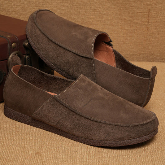 Men's Flat Pumps Slip-on Business Lightweight Fashion Leather Shoes