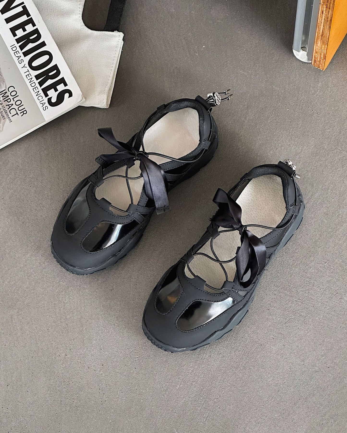 Women's Minority Fashion Ballet Platform Bow Flat Sneakers