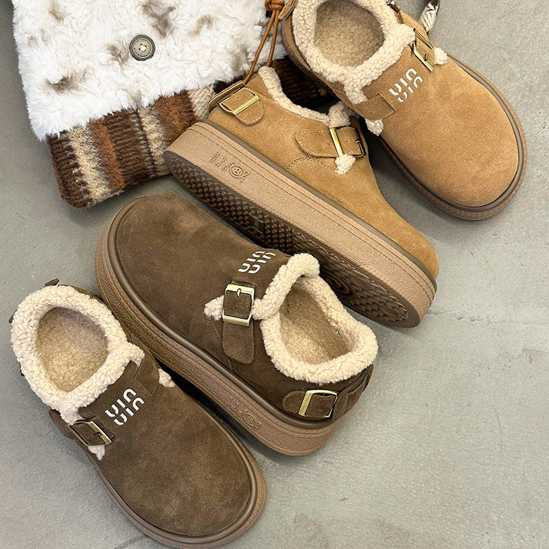 Women's Warm Leisure Cotton Matte Retro Platform Women's Shoes