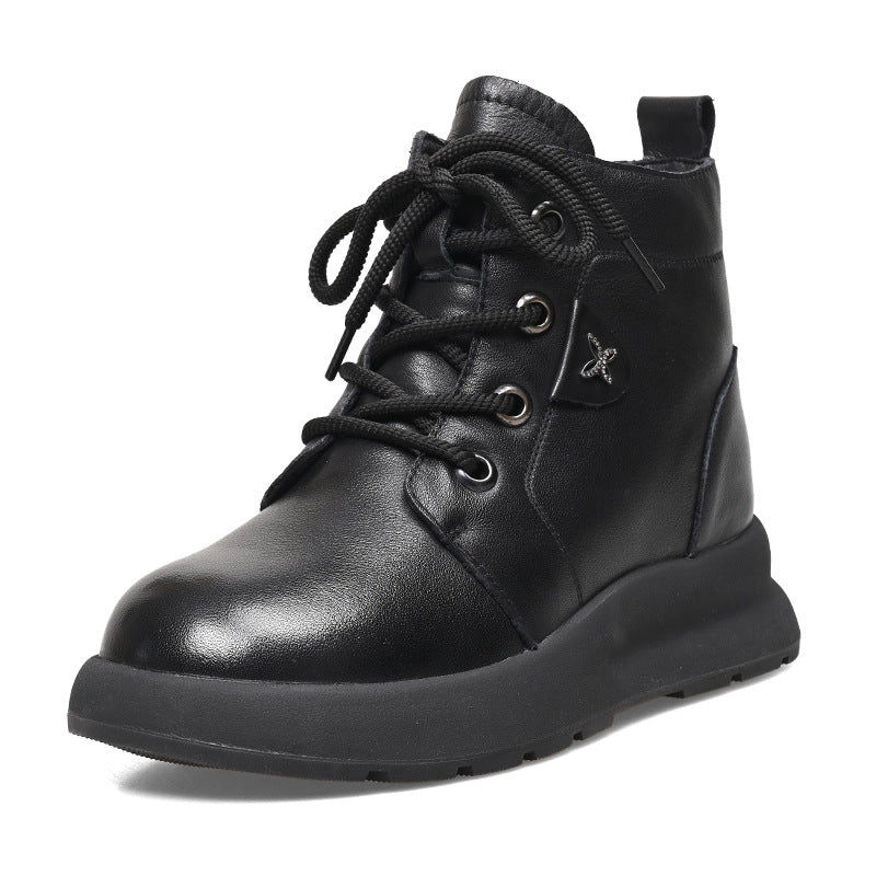 Women's Mother's Cotton Fur Integrated Soft Bottom Ankle Winter Warm Snow Boots