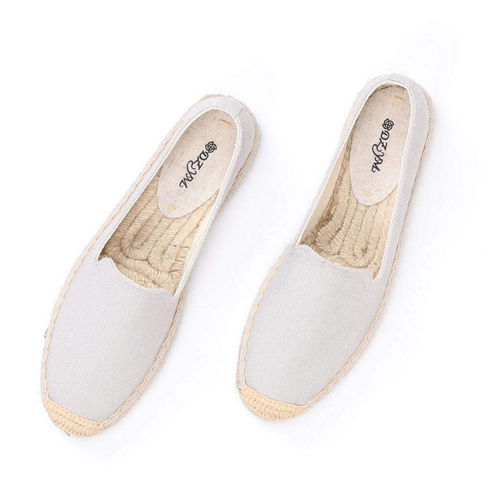 Women's Color Retro Linen Fisherman Breathable One Loafers