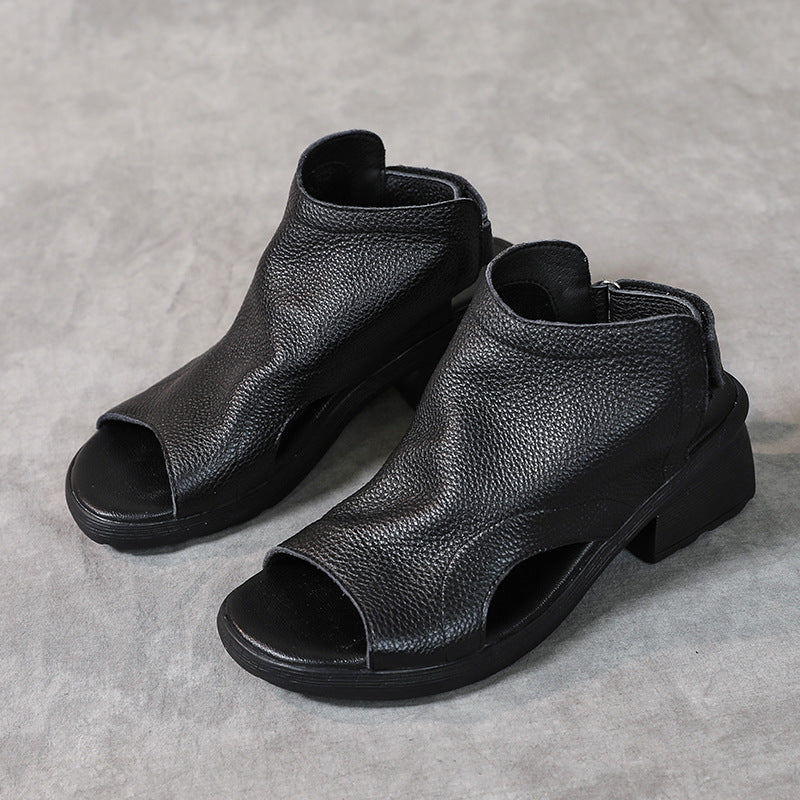 Women's Genuine Retro Artistic Mid Soft Bottom Sandals