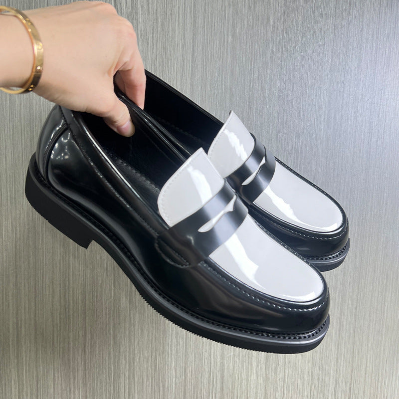 Men's Glossy Trend Color Matching Slip-on Casual Shoes