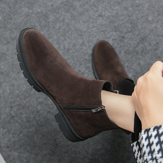 Men's Plus Size Solid Color Chelsea Fashion Boots