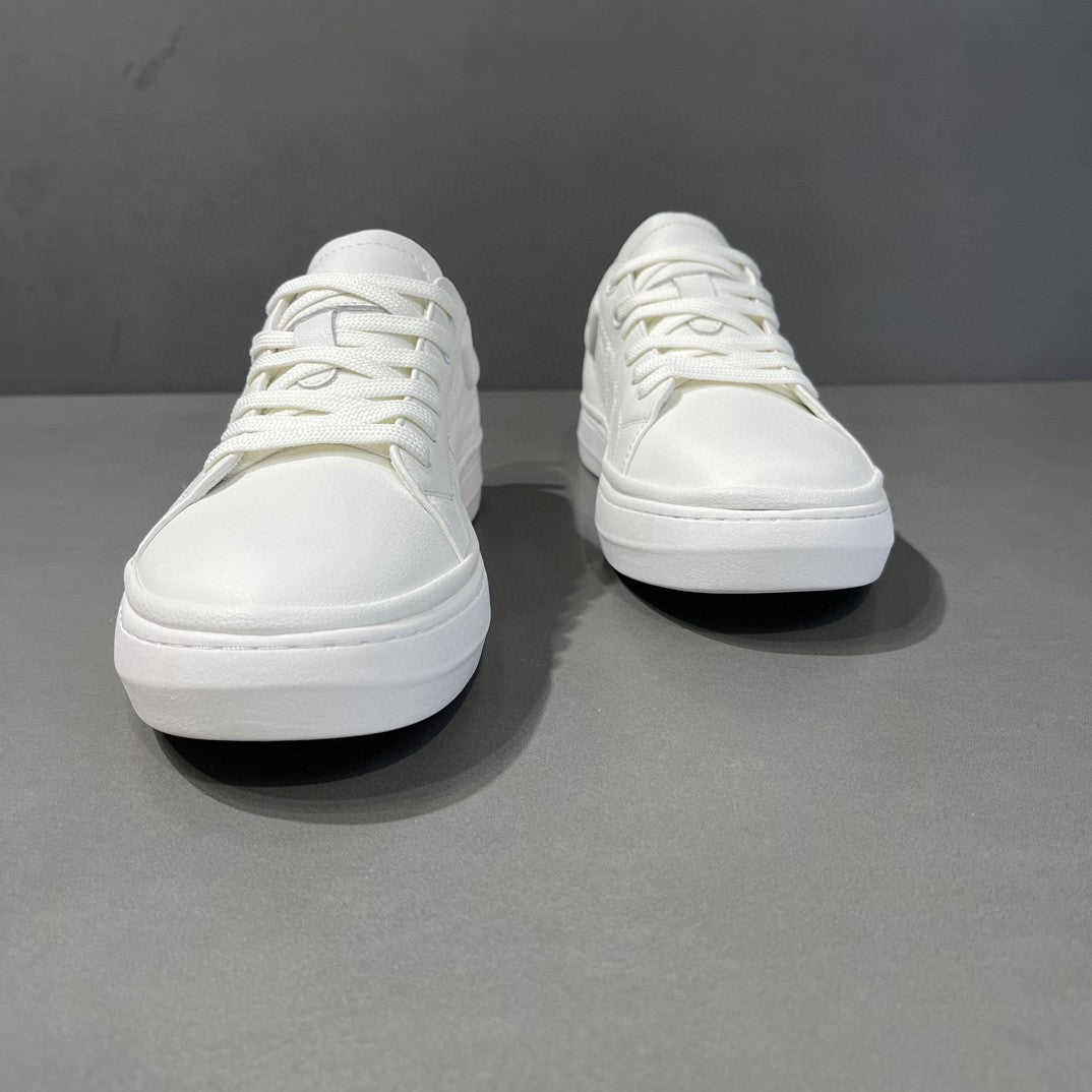 Men's Top Layer Cattlehide Fashion White Summer Genuine Sneakers