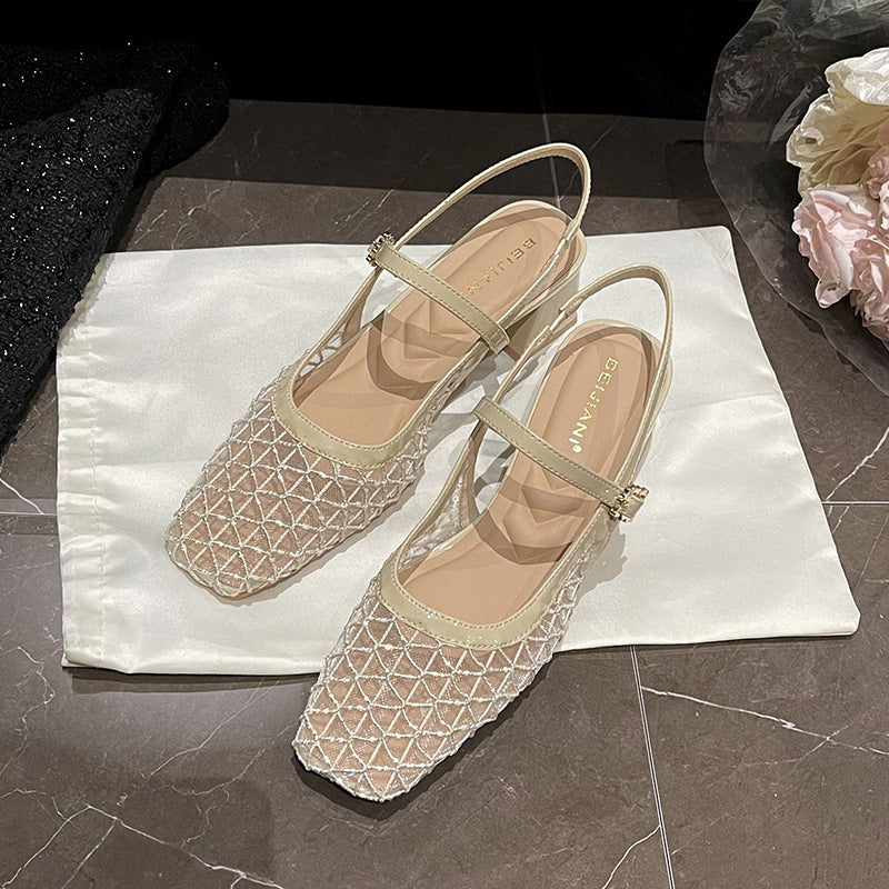 Women's Toe Outer Wear Strap Mary Jane Women's Shoes
