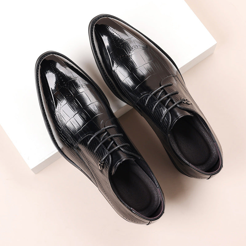 Men's Formal Genuine Brogue British Style Wedding Leather Shoes