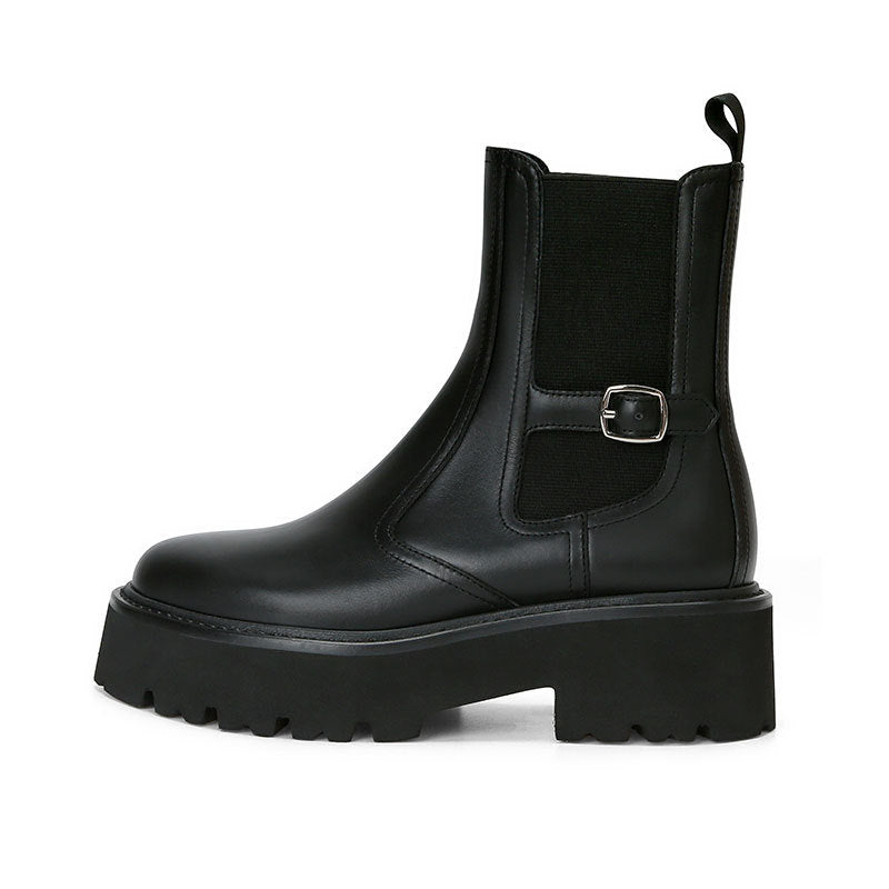 Women's Bottom Martin British Style Chunky Middle Boots