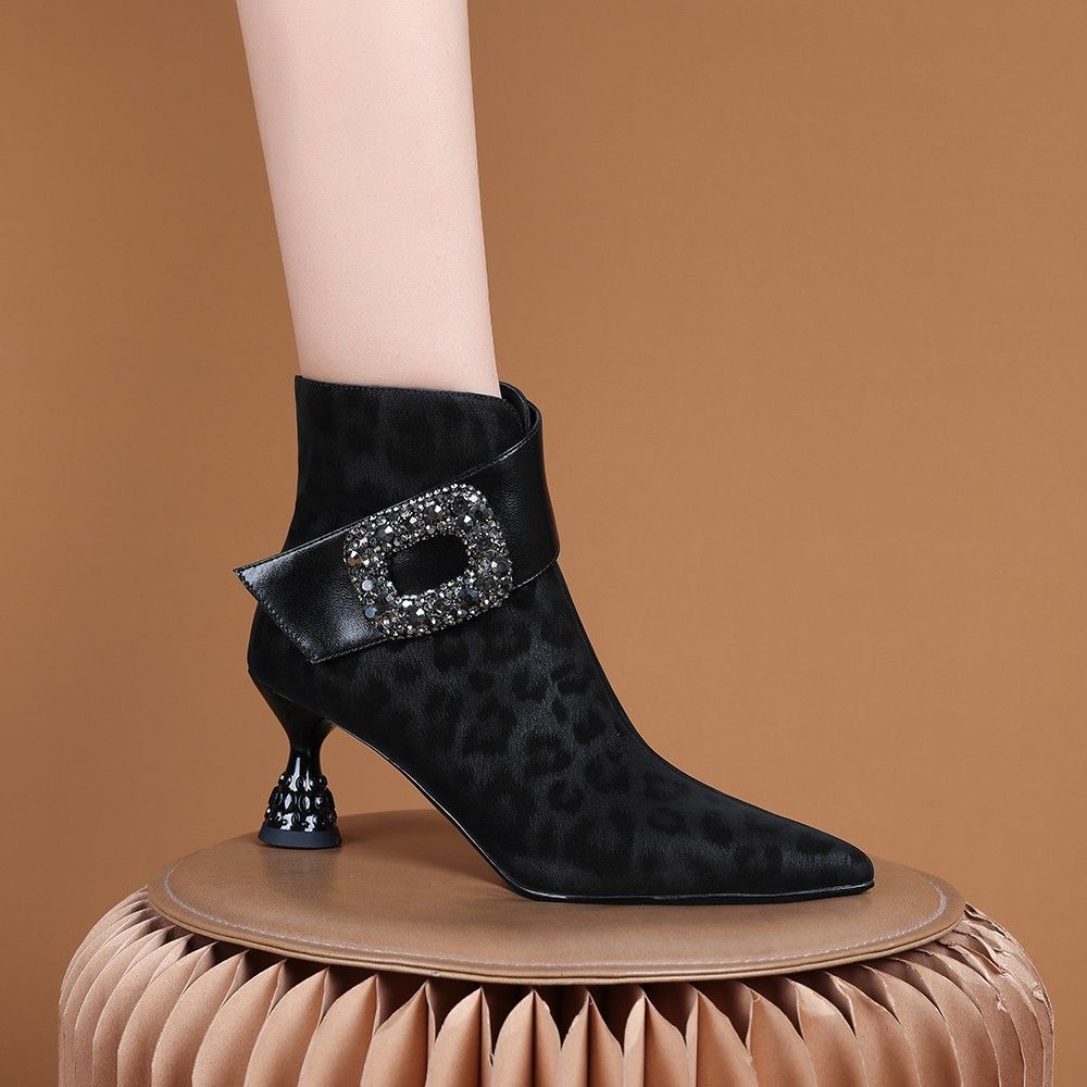 Women's Side Zipper High-grade Elegant Comfortable Short Women's Leather Boots