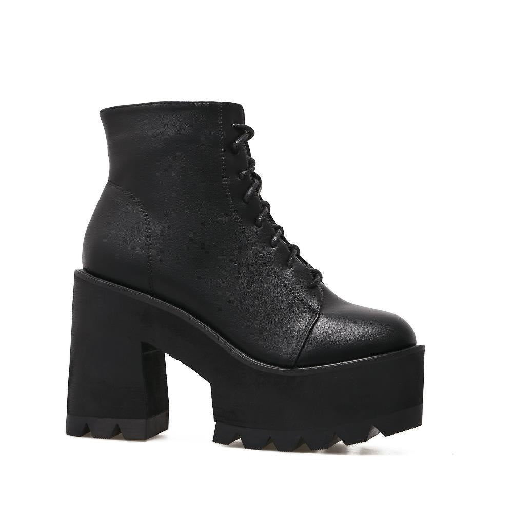 Long-term Fashion Platform Thick-soled Black Size Boots