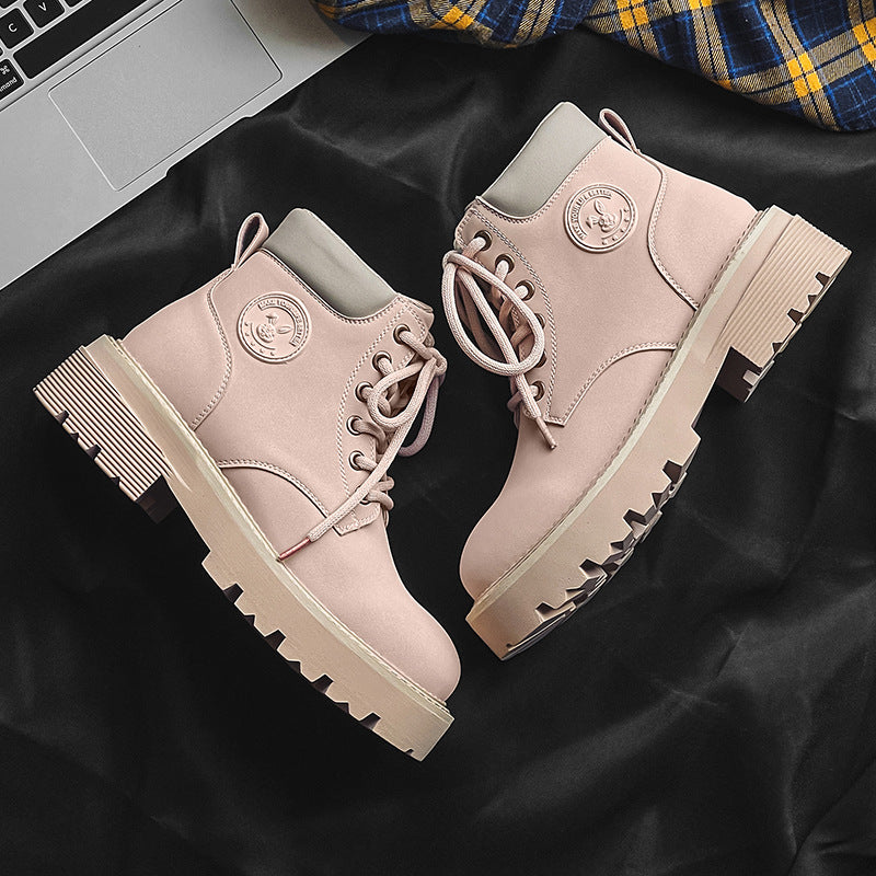 Men's British Style Retro Platform Worker Big Boots