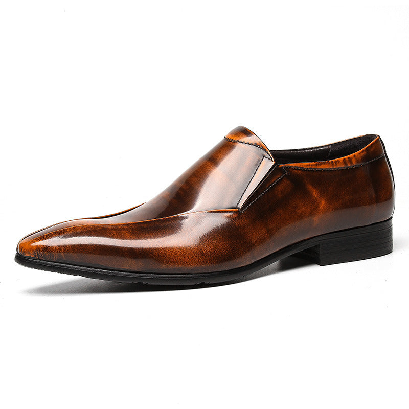 Men's Shiny Patent Fashion British Pointed Toe Leather Shoes