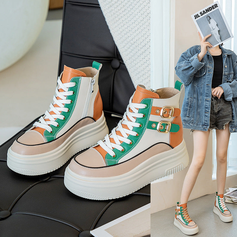 Women's Genuine Short Height Increasing Skinny Fashion Boots