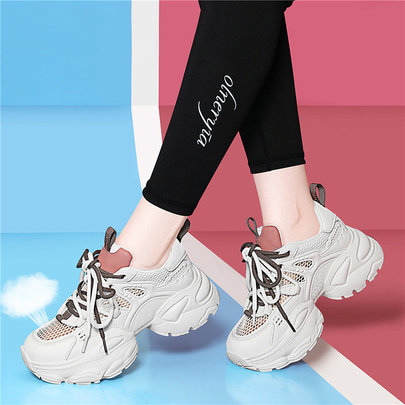 Women's Rabbit Sports Dad Genuine Platform Flat Casual Shoes