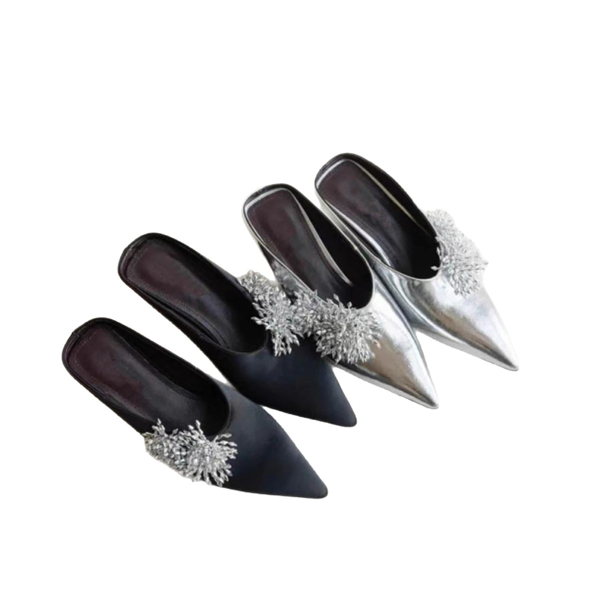Women's Smoke Shower Pump Pointed Toe Wedge Slippers