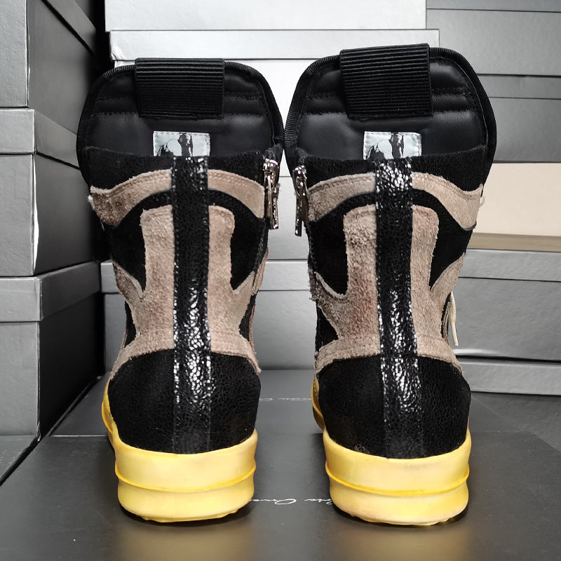 Men's Retro Distressed Big Hook Stitching Side Sneakers