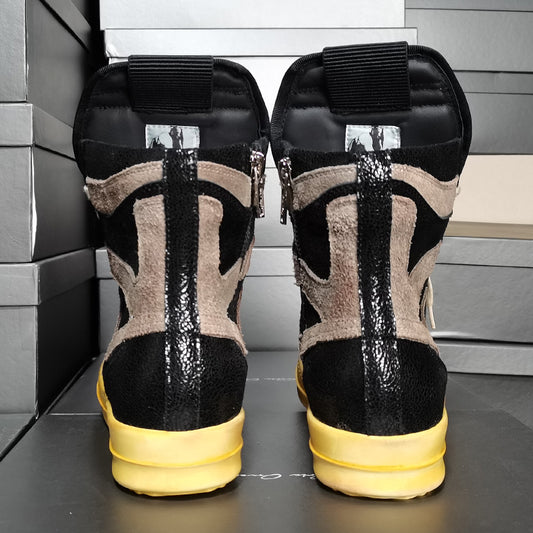 Men's Retro Distressed Big Hook Stitching Side Sneakers