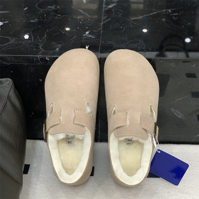Women's & Men's Slip-on Genuine Wool Lining Warm With Women's Shoes