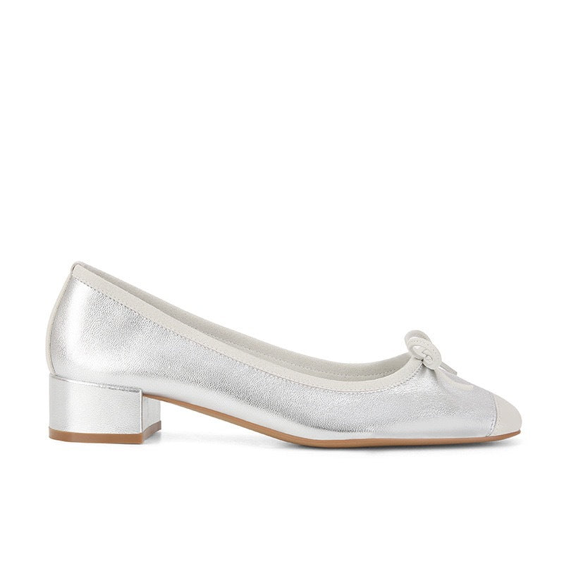 Women's Heights French Sheepskin Square Toe Bow Women's Shoes