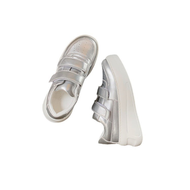 Women's Small Round Head Thick Bottom Velcro Casual Shoes
