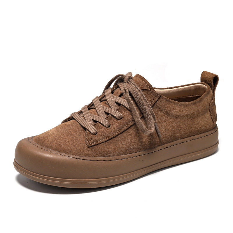 Men's Frosted Suede Tide Thick Bottom Board Leather Shoes