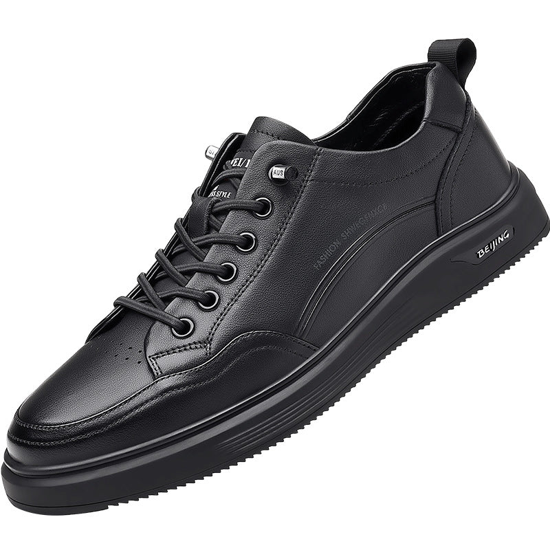 Men's Layer Cowhide Board Genuine Live Streaming Sneakers