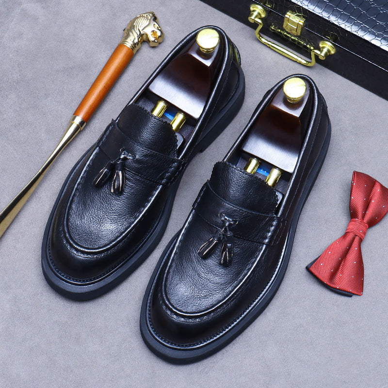 Men's Promotion Head Business Soft Platform British Leather Shoes