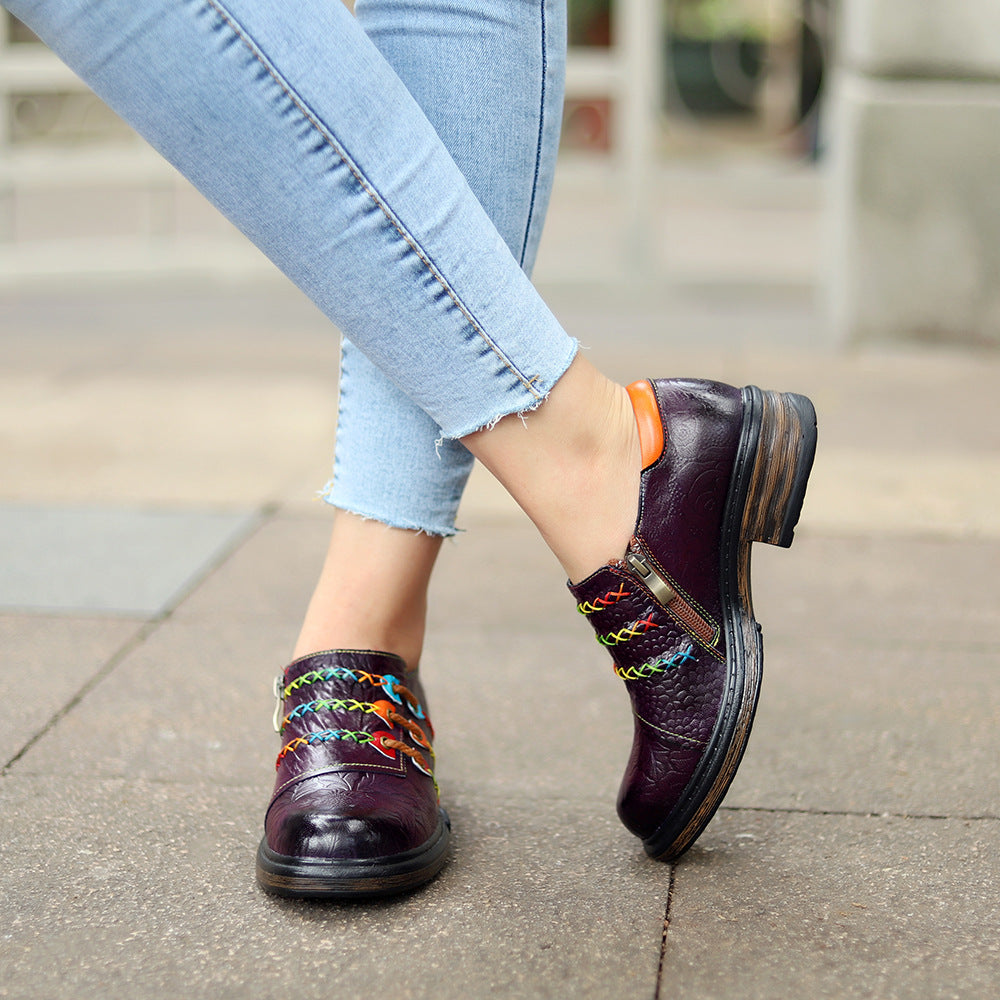 Women's Colorful Ropes Rainbow Color Ethnic Print Women's Shoes