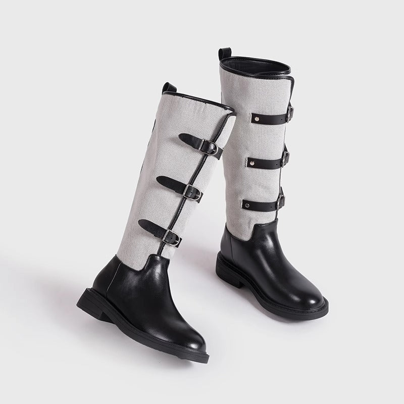 Below The Knee Urban Style Stitching Boots