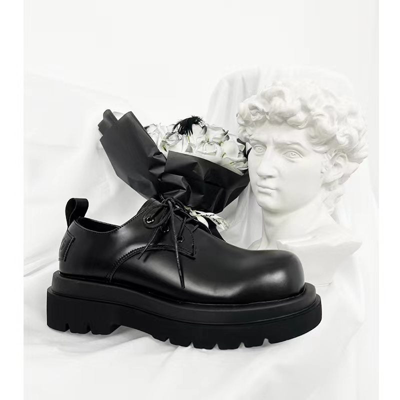 Women's & Men's Square Toe Trendy Platform Derby Black Women's Shoes