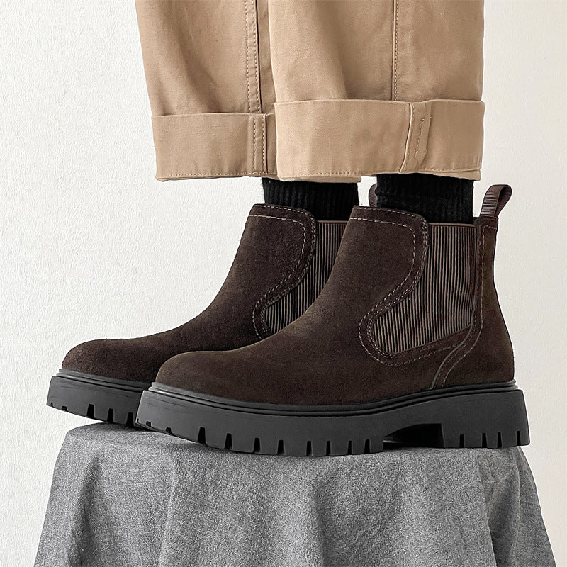Men's Suede Chelsea American Martin Autumn British Boots