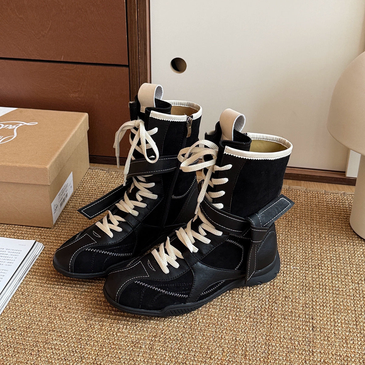 Women's Cowhide Version Retro Frosted Niche Martin Boots