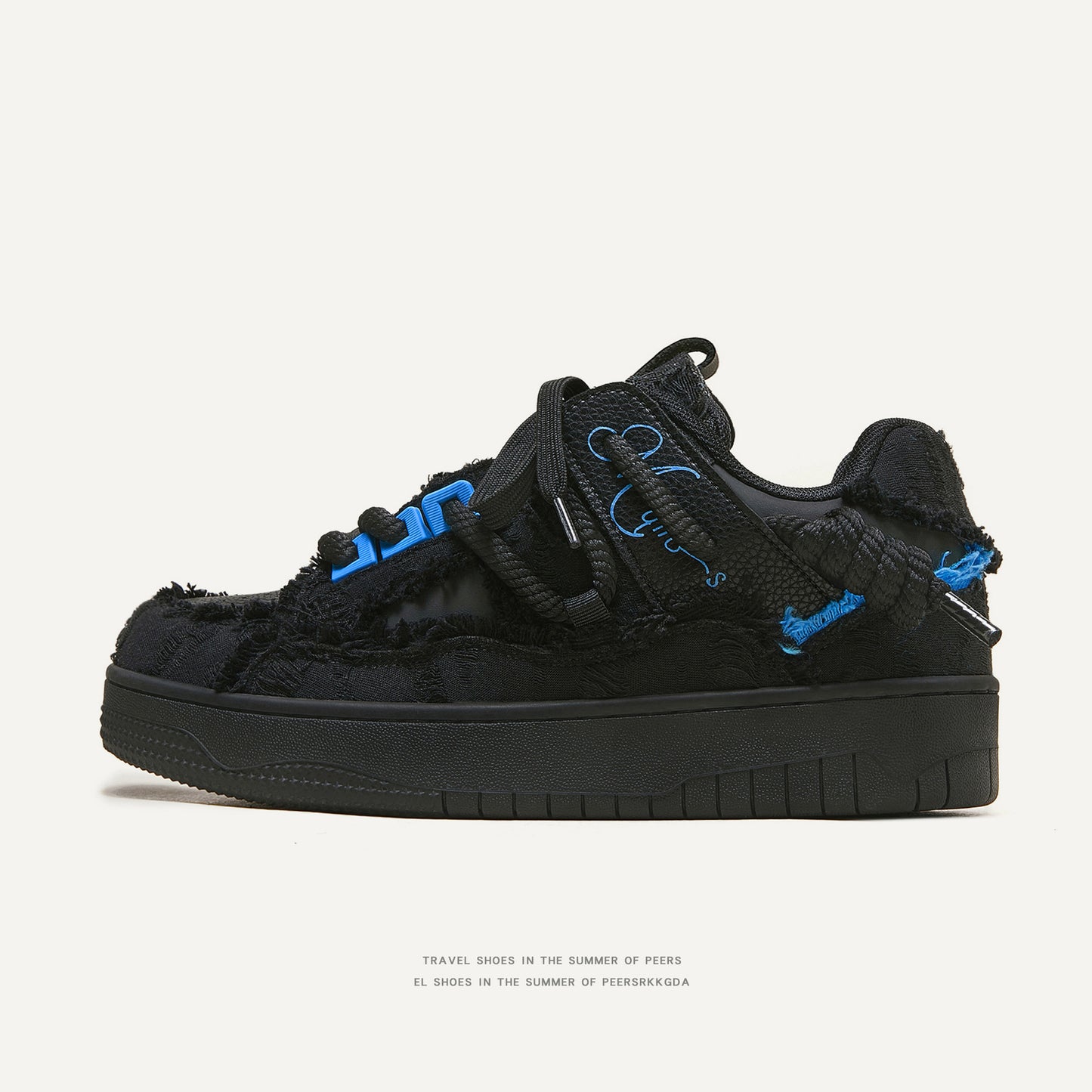 Women's & Men's Destroy Aesthetics Series Black Warrior Youthful Sneakers