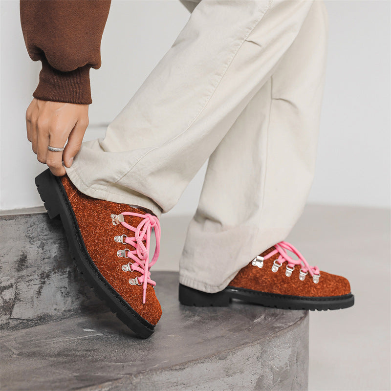 Men's Derby Versatile Height Increasing Insole Platform Leather Shoes