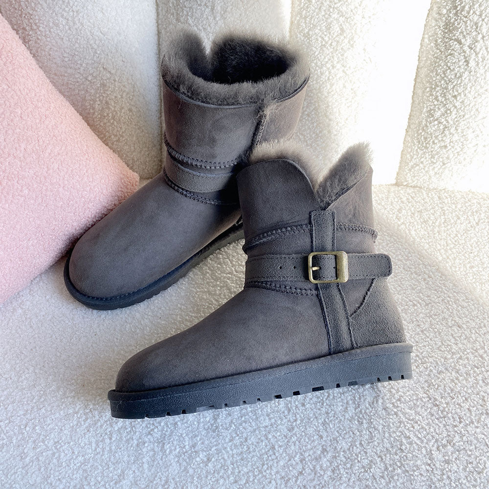 Women's Sheepskin Fur Long Thick Bottom Increased Winter Snow Boots
