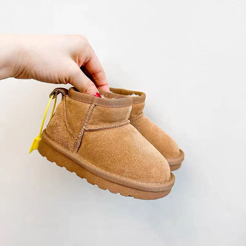 Children's Genuine For Winter Fleece-lined Thickened Boy's Kid's Snow Boots