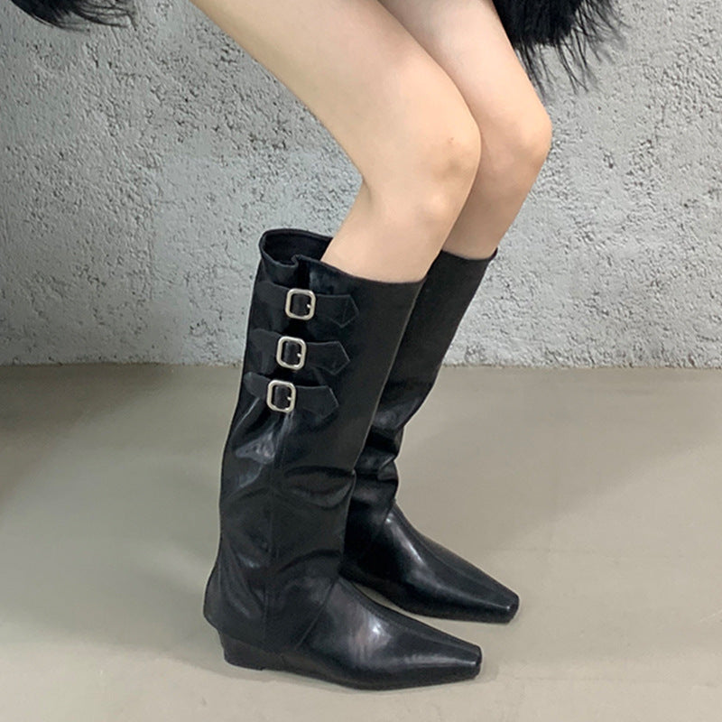 Women's Increasing Insole Pointed Detachable Long Tube Knee-high Women's Shoes