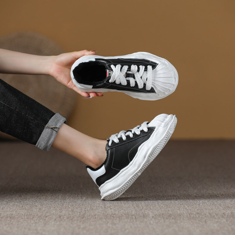 Women's Shell Toe Dissoed Spring White Flat Sneakers
